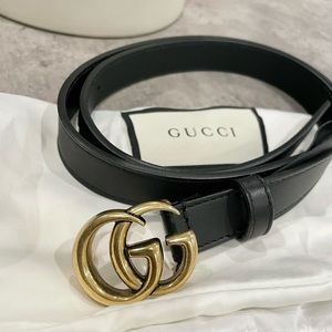 Gucci Leather Belt Double G Buckle